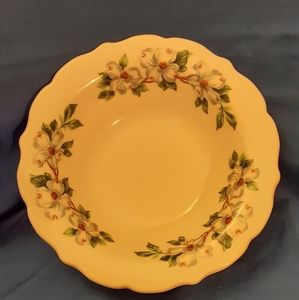 Syracuse China Bowl W/Dogwood Flower Design W/Scalloped Edge Candy Nut Dish